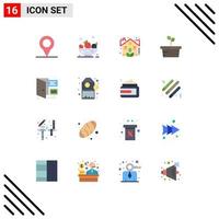 Group of 16 Flat Colors Signs and Symbols for price page real development browser Editable Pack of Creative Vector Design Elements