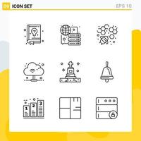 Collection of 9 Universal Line Icons. Icon Set for Web and Mobile. vector