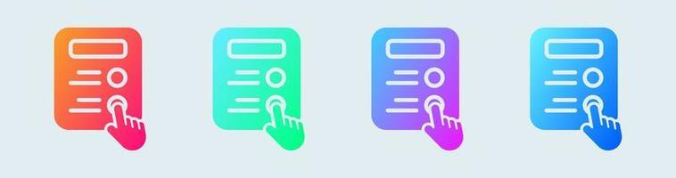 Vote solid icon in gradient colors. Poll signs vector illustration.