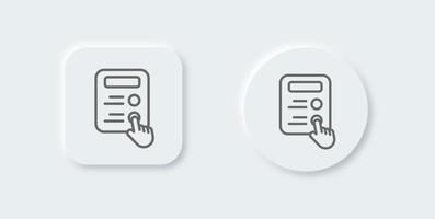 Vote line icon in neomorphic design style. Poll signs vector illustration.