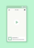 reproductor de video vertical para la interfaz de la aplicación de redes sociales. breve maqueta de video en estilo de diseño plano. vector