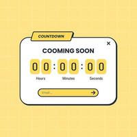 Countdown panel in vintage design style. Cooming soon interface template. vector