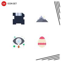 4 Flat Icon concept for Websites Mobile and Apps card search mountain nature view Editable Vector Design Elements
