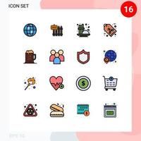 paquete de iconos de vector de stock de 16 signos y símbolos de línea para alcoholparty etiqueta casa etiqueta ecológica condimento elementos de diseño de vector creativo editable