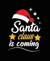 Typography Santa Claus t shirt template design. vector