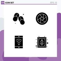 Editable Vector Line Pack of Simple Solid Glyphs of flip flops wifi summer camera lenses customer support Editable Vector Design Elements
