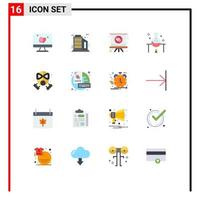 16 Universal Flat Color Signs Symbols of firefighter science lab love science experiment laboratory research Editable Pack of Creative Vector Design Elements