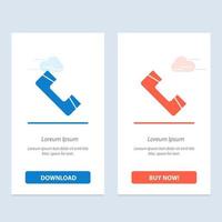 Call Contact Phone Telephone  Blue and Red Download and Buy Now web Widget Card Template vector