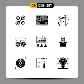 9 Creative Icons Modern Signs and Symbols of data game axe device scary Editable Vector Design Elements