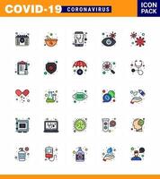 Simple Set of Covid19 Protection Blue 25 icon pack icon included virus view health search online viral coronavirus 2019nov disease Vector Design Elements