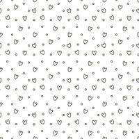 Pattern with hearts. Cute seamless pattern hearts and circles. Cartoon doodle vector illustration.