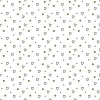 Pattern with hearts. Cute seamless pattern hearts and circles. Cartoon doodle vector illustration.