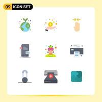 paquete de iconos de vector de stock de 9 signos y símbolos de línea para elementos de diseño de vector editable de interfaz móvil de flecha de teléfono de máscara