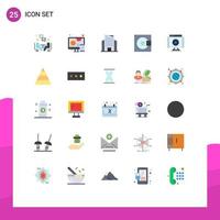 Universal Icon Symbols Group of 25 Modern Flat Colors of movie technology building products electronics Editable Vector Design Elements