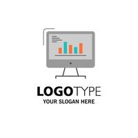 Chart Analytics Business Computer Diagram Marketing Trends Business Logo Template Flat Color vector