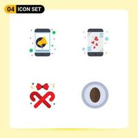 Group of 4 Modern Flat Icons Set for advertising style speaker mobile christmas Editable Vector Design Elements