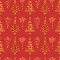 Vector flat hand drawn christmas seamless pattern