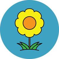 Sunflower Filled Icon vector