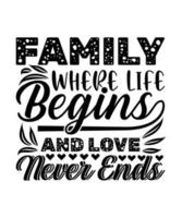 Happy Family Quotes T-shirt Design vector