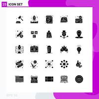 Modern Set of 25 Solid Glyphs and symbols such as tax heavy date duties romantic Editable Vector Design Elements