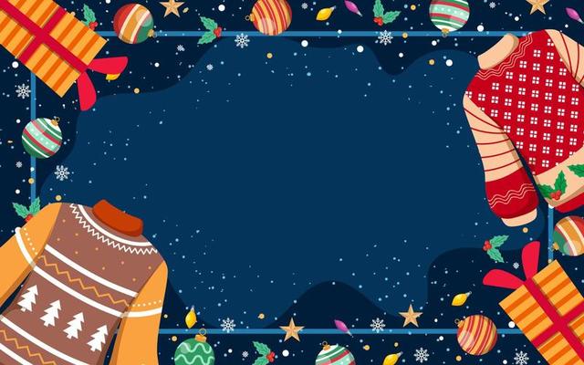Ugly Sweater Christmas and Ornament Background