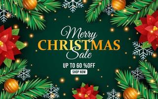 Merry Christmas Sale Realistic Background vector