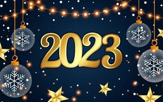 feliz año nuevo 2023 fondo realista vector