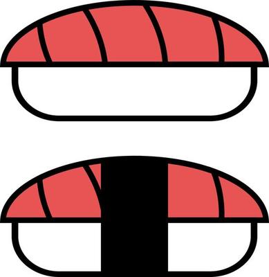 Sushi with salmon, vector.