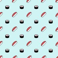 Sushi and sushi rolls, seamless pattern, vector. vector