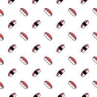 Salmon sushi, seamless pattern, vector. vector