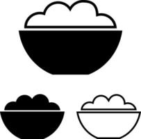 Bowl with rice, vector. vector