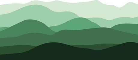 Mountains, vector. illustration with mountains silhouette in green on white background. vector