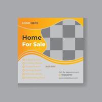 Real estate social media post template vector