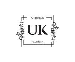 logotipo femenino inicial del Reino Unido. utilizable para logotipos de naturaleza, salón, spa, cosmética y belleza. elemento de plantilla de diseño de logotipo de vector plano.