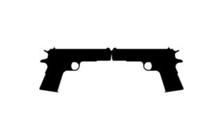 Silhouette of Pistol Gun for Logo, Pictogram, Art Illustration, Website or Graphic Design Element. Vector Illustration