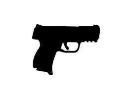 Silhouette of Pistol Gun for Logo, Pictogram, Art Illustration, Website or Graphic Design Element. Vector Illustration