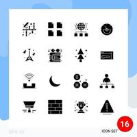 paquete de iconos de vectores de stock de 16 signos y símbolos de línea para elementos de diseño de vectores editables de amperios eléctricos de Internet de energía de instrumentos