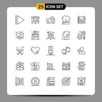 Group of 25 Lines Signs and Symbols for edit comment slide projector optimization engine Editable Vector Design Elements