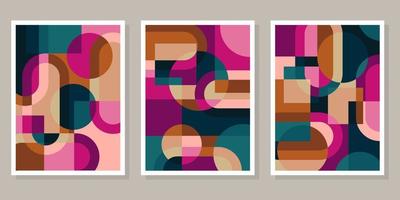 Abstract Bauhaus geometric pattern background vector circle