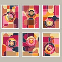 Abstract Bauhaus geometric pattern background vector circle