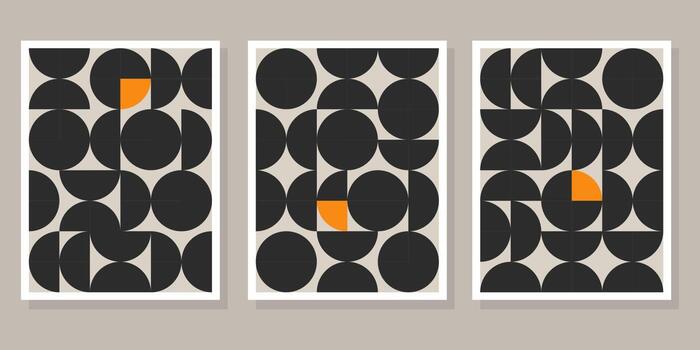 Abstract Bauhaus geometric pattern background vector circle