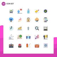 Group of 25 Modern Flat Colors Set for achievement presentation bottle opinion feedback Editable Vector Design Elements