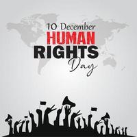International Human Rights Day. Human Rights people concept.10 December. Template for background, banner, card, poster. Vector illustration.