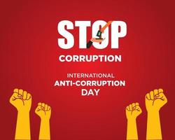 International Anti-Corruption Day, 9 December. poster And Social Media post anti corruption. Vector illustration.