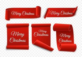 Christmas Tag isolated. Red vector banner. Merry Christmas and Happy New Year Label.