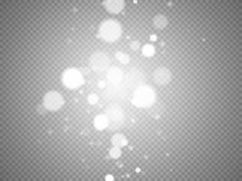 Bokeh lights isolated. Transparent blurred shapes. Abstract light effect. vector