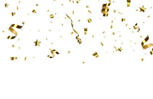 Golden confetti isolated. Festive background. vector