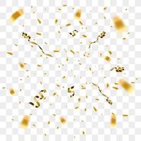 Golden confetti isolated. Festive background. vector