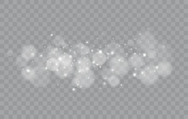 Bokeh lights isolated. Transparent blurred shapes. Abstract light effect.