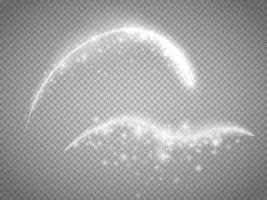 efecto de rastro de remolino de chispa brillante mágica aislado vector